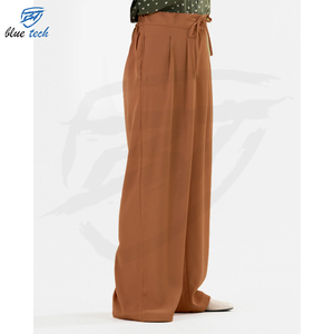 New Hot Selling Women's Mid Waist Flat Front 2 Pocket Loose Fit Casual <b>Trousers</b> Quick Dry - Product Image 2