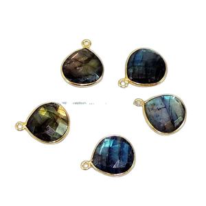 จี้หินลาบราดอไรต์สีเงินสเตอร์ลิง12มม. ประดับอัญมณีธรรมชาติ - Product Image 2