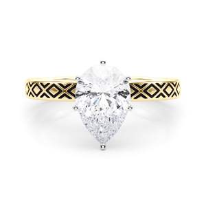 Poire Coupe Diamant Solitaire Style Fiançailles pour Femme - Product Image 3