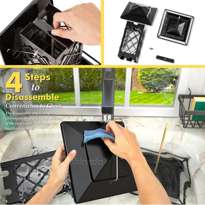 Mangeoire à oiseaux en fer ovale suspendue 2 en 1 résistante aux intempéries avec support Conteneur alimentaire automatique Jardin extérieur Soins aux oiseaux - Product Image 6