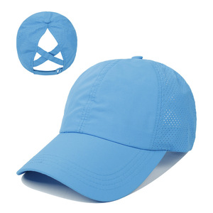 Chapeau à séchage rapide personnalisé casquette queue de cheval Logo croix pour femme respirant Sport chapeau broderie impression Logo Golf casquette de Baseball de haute qualité - Product Image 5