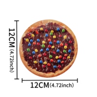 Sachet en Mylar imprimé numériquement en forme de pizza au chocolat, 3,5 g, finition mate, saveur chocolat, emballage de forme unique avec boîte