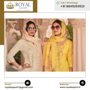 ชุดกางเกงผ้าคอตตอนแท้ปักลายใส่ทำงานดีไซน์ใหม่สวยจากผู้ส่งออกอินเดีย - Product Image 3