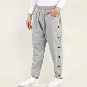 Wholesale Men's High Waist <b>Elastic</b> <b>Trousers</b> Custom Logo Straight Leg Pants with Side Split Hem Summer Casual Sportswear OEM - Product Image 2