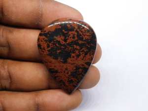100% อัญมณีทรงหลังเบี้ยมะฮอกกานีหินออบซิเดียนธรรมชาติหายากหินอัญมณีทรงหลวมของแท้จาก100% ขายส่ง - Product Image 4