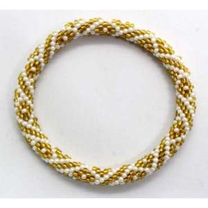 Golden hour <b>beaded</b> <b>bracelet</b> Snow drift <b>beaded</b> <b>bracelet</b> by MD Handicraft - Product Image 3
