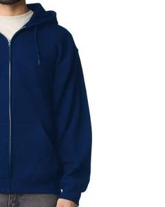 Unisex <b>zip</b> up <b>hoodie</b> in heather <b>grey</b> full <b>zip</b> fleece hooded sweatshirt custom logo printing OEM men <b>women</b> casual wear - Product Image 3