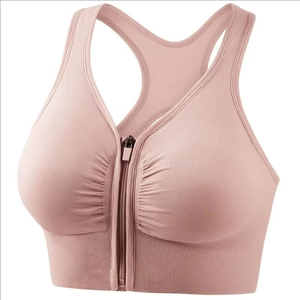 Sujetador deportivo de talla grande para mujer con diseño de cremallera frontal Soporte medio Spandex/Material de nailon para yoga y gimnasio - Product Image 2