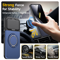 Étui de téléphone pour Oppo Reno16c/16FS/16F/16 Pro/16 360 °   Porte-cartes rotatif magnétique antichoc antidérapant avec couvercle arrière coulissant pour appareil photo