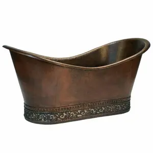 Top Quality Custom Size Pure Copper Material Bathtubs Hammered And Solid Bathtubs And Whirlpools Solid Surface Customized Shape