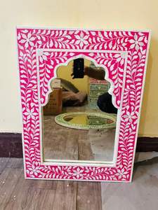 Marco de espejo con diseño moderno con incrustaciones de hueso de alta calidad, marco de espejo decorativo para pared de baño y hogar, muebles con marco de espejo con incrustaciones de hueso - Product Image 3