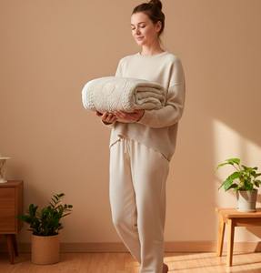 Couverture matelassée d'hiver Manta Trmica Corazones 200x230cm en lin/polyester, douce et chaude, beige, gris, lavande, gris foncé, vert, matrimoniale - Product Image 2