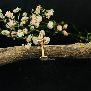 14K Solid <b>Gold</b> STAR Nostril Natural Diamond <b>Nose</b> Ear Piercing Fine Jewelry. - Product Image 4