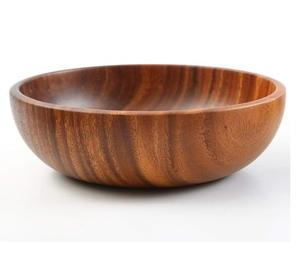 Venta caliente Ensaladera de madera de acacia Vajilla de tamaño personalizado con acabado natural para hoteles para servicio de alimentos a precio barato. - Product Image 4