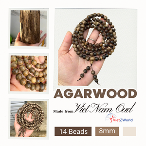 Pulsera de Oud Vietnamita Superior de 8mm, 108 Cuentas, Alta Calidad, Cuentas de Agarwood Natural Negro Puro Subacuático, Producto de Agarwood de Vietnam - Product Image 3