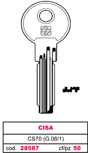 Llave Punzonada de Latón Cs70 (g.Vag 1) Cisa - Product Image 1