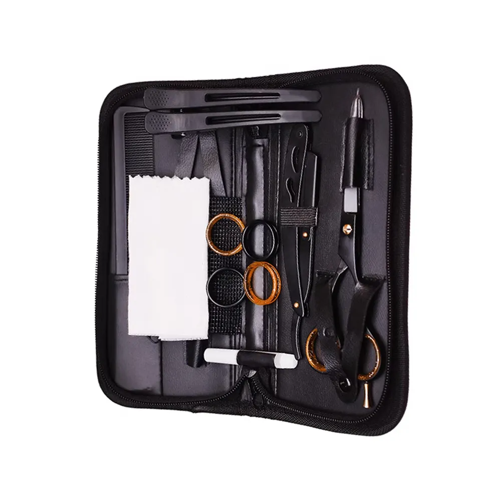 Wholesale Hairdressing Salon Barber Kit With Comb And Clip Best Quality Black Color Razor Salon Hair Kit