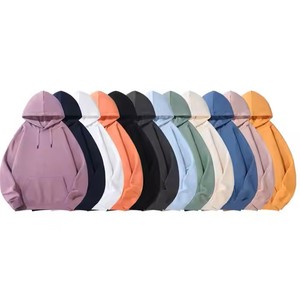 500GSM sweat à capuche lourd hommes blanc tricoté tissu polaire sans ficelle bio pur 100% coton sérigraphie tenue décontracté capuche - Product Image 2