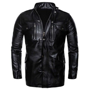 Premium 2025 dernière conception personnalisée en cuir de vachette véritable de haute qualité Long manteau respirant Style Vintage OEM hommes veste en cuir - Product Image 1