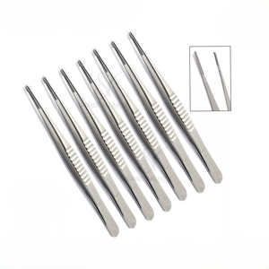 Fórceps de tejido alemán de acero inoxidable de grado médico 6 ''recto 2,5mm de ancho 3 piezas DeBakey Manual vascular atraumático - Product Image 5