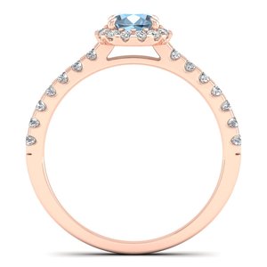 REYES Vente en gros Bague en argent sterling 925 avec pierre précieuse aquamarine ronde taille brillant 0,5 ct, certifiée GRA, bijoux en moissanite - Product Image 4