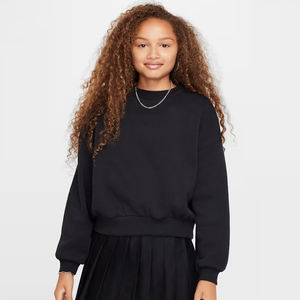 Boxy Sweat-shirt à carreaux à col rond 100% coton polaire pour garçons filles décontracté doux chaud vêtements d'hiver OEM Logo personnalisé imprimé - Product Image 5