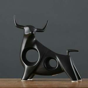 Sculpture de table en bois moderne décorative, accessoire artistique pour la maison, aménagement intérieur élégant, décoration de table de salon, artisanat - Product Image 2