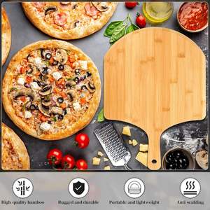 9 pièces Peel Pizza en bois 15.75 pouces planche à découper Pizza Paddle Spatule avec poignée pour la cuisson de la pizza - Product Image 3