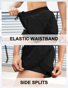 Nouveaux shorts de course décontractés pour femmes, taille haute, respirants, sans couture, séchage rapide, 2 en 1 avec poches pour l'entraînement, la salle de sport, le yoga, les vêtements de sport - Product Image 3