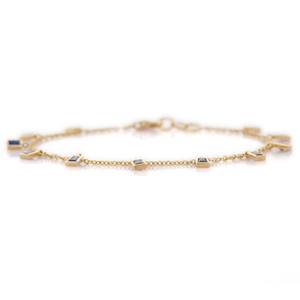 กำไลข้อมือเพชรสีน้ำเงินและแซฟไฟร์,กำไลข้อมือหรูหราหรูหราหรูหราแบบเรียบง่ายทำด้วยมือสร้อยข้อมือทองคำสีเหลืองเข้ม18K สำหรับเป็นของขวัญวันเกิด - Product Image 4