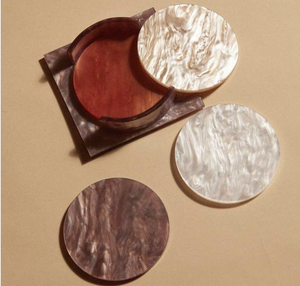 ที่รองแก้วเรซิ่นรูปนางฟ้าทำมือ งานศิลปะลายคลื่นอีพ็อกซี่และทราย - Product Image 5