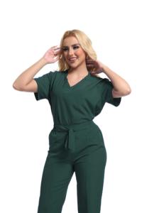 Prix de gros d'usine Logo personnalisé col montant fermeture éclair Multi couleur Spandex/polyester respirant confortable uniforme d'hôpital - Product Image 2