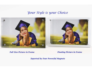 Premium 8x6 Inch Clear Acrylic Magnetic Photo <b>Frame</b> <b>Double</b>-<b>Sided</b> Desktop <b>Picture</b> Display Stand for Home, Office, and Gift Use - Product Image 4