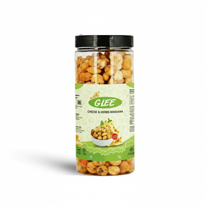 Nueces de Makhana Premium Tostadas con Queso y Hierbas, Saladas, Sin Gluten, en Envase de Vidrio de 80g - Product Image 1