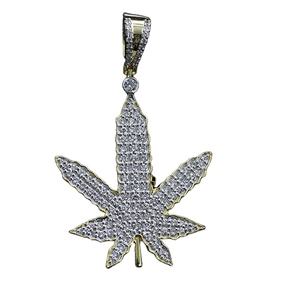 High Quality New Design Trendy VVS Moissanite <b>Diamond</b> Custom Iced Out Leaf HipHop Style Men's Fine Jewelry - Product Image 1