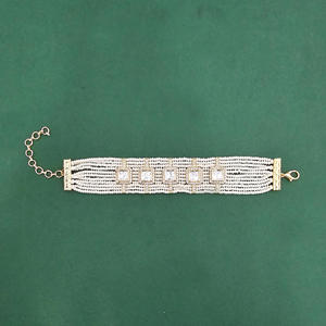 Handmade Kundan Adjustable Gold-Plated <b>Bracelet</b> Exporter in India Fashion <b>Charm</b> Jewelry - Product Image 3