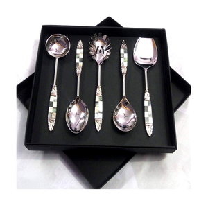 Producto de alta calidad, juego de servidor de ensalada de acero inoxidable, uso único en restaurante, artesanías, cuchara de servidor de ensalada de acero - Product Image 2