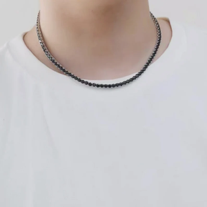 3mm Black <b>Tennis</b> Color <b>Necklace</b> for Women's Fashion Jewelry Round Diamond Cut Chain Bracelet and <b>Necklace</b> - Product Image 5