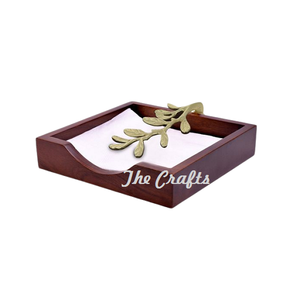 Porte-serviettes de qualité supérieure en bois couleur marron boîte à mouchoirs porte-serviettes pour la maison hôtel et restaurant - Product Image 4