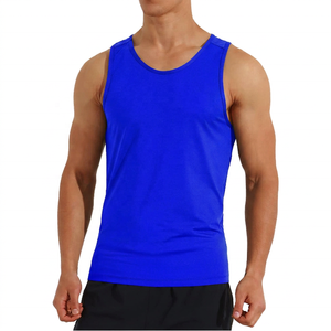 Camiseta sin Mangas para Hombre, Color Verde Sólido, Cuello Redondo, Tejida, Transpirable, Informal - Product Image 4