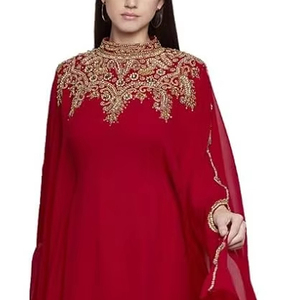Kaftan marocain modeste de Dubaï, Abaya arabe maxi, robe de soirée longue à perles faites à la main, écologique, robe de mariée, robe de plage élégante - Product Image 1