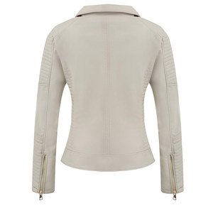 Chaqueta de cuero delgada para mujer superventas para invierno diseño personalizado proceso de punto impermeable transpirable tela de lona frontal - Product Image 2