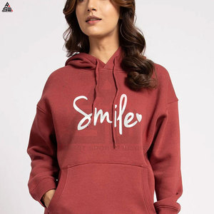 Sudadera con capucha de gran tamaño para mujer 100% algodón polar 300gsm Color sólido diseño personalizado Sudadera con capucha con logotipo frontal de alta calidad - Product Image 3