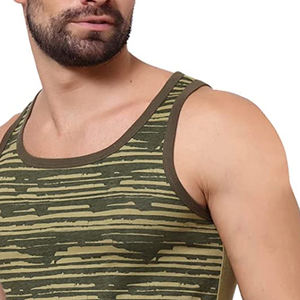 Logo personnalisé 100% coton tricoté chemise sans manches impression numérique couleur unie respirant Gym & Fitness porter des chemises pour hommes - Product Image 5