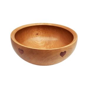High Quality Eco-Friendly Handcrafted Natural <b>Wooden</b> <b>Salad</b> <b>Bowls</b> with Heart Design Kitchenware for Parties Wholesale Vietnam - Product Image 1