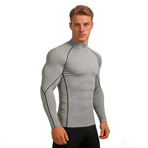 Camiseta Deportiva de Manga Larga para Hombre, Compresión, 100% Algodón, 260 Gramos, Transpirable, Elástica, Corte Regular - Product Image 4