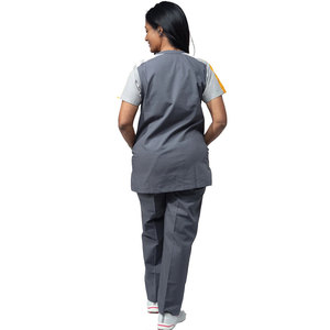 Custom Made Doctor Approved Womens Contrast Sleeve <b>Nurse</b> Uniform Lightweight Fabric Short Sleeve <b>Nurse</b> <b>Scrubs</b> For Daily Waer - Product Image 4