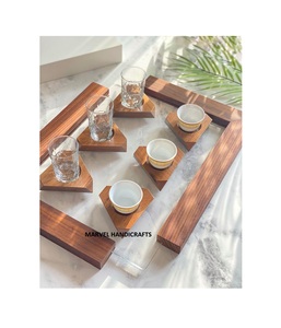 Bandejas para servir artesanías de madera, posavasos único de diseño acrílico para decoración de eventos de boda, regalos Eid gulf, gran oferta de Ramadán - Product Image 1