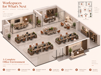 Bureau de travail modulaire pour employés, table de bureau pour personnel pour espace de travail ouvert avec armoire de rangement