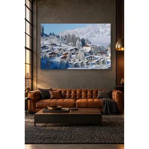 Impression sur toile du village et des montagnes alpines enneigées de Fida - Product Image 5